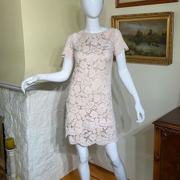 Vince Camuto Ballerina Pink Lace Sheath Dress - Picture 2 of 14